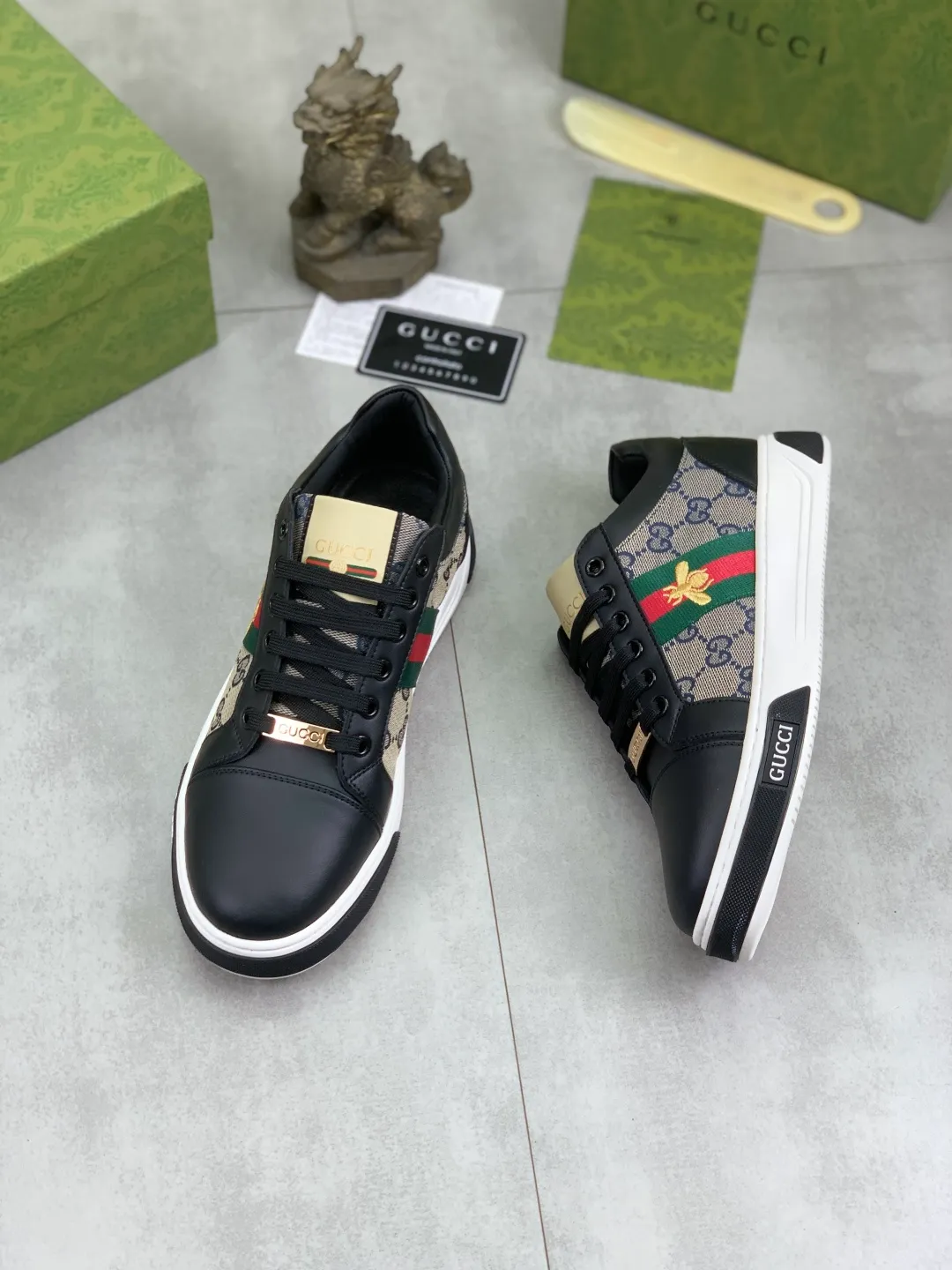 Men's shoes 💰P420💰 [New model] (GUCCI) official website's latest 🎁🎁casual and fashionable men's shoes 👟, hot style 💥 style is simple and elegant, exclusive for trendy men. Unique official website's latest brand double G elements 👑Original Gucci decoration, fashionable and generous, the fabric is original frosted calfskin ✅Fully imported first-layer pigskin lining, the official website specifies wear-resistant, lightweight original rubber casual outsole, the classic model is taken in kind at the counter🎬38-44 2️⃣ colors available